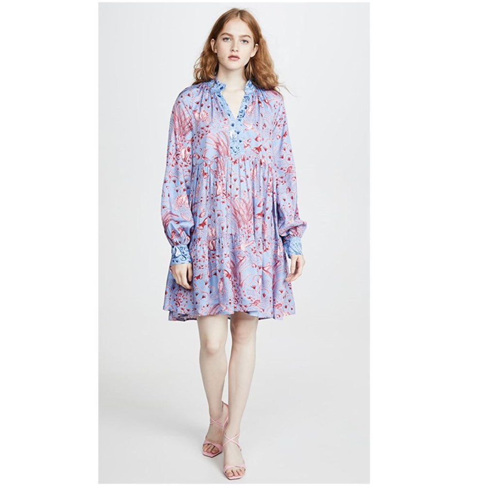 Stine Goya Jasmine Baby Doll Dress - Jungle Scene Pink NWT